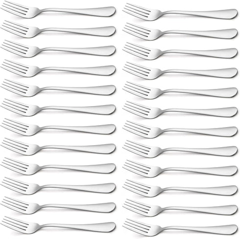 Briout Forks Silverware, Set of 24 Dinner Forks, 8 Inches Premium Food Grade Stainless Steel Forks for Home Kitchen Party Restaurant, Mirror Polis...