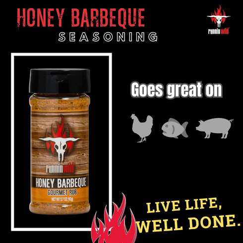 Gourmet Honey BBQ Rub and Seasoning | Pork Rub | Chicken Rub | Rib Rub| Salmon Rub | Runnin’ Wild Foods, 5.7 ounces...