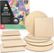 ARTEZA MDF Wood Slices, Set of 10, 5 x 11.8-Inch Circles and 5 x 9.05-Inch Squares, Unfinished Wooden Pieces for DIY Craft and Art Projects...