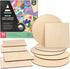 ARTEZA MDF Wood Slices, Set of 10, 5 x 11.8-Inch Circles and 5 x 9.05-Inch Squares, Unfinished Wooden Pieces for DIY Craft and Art Projects...