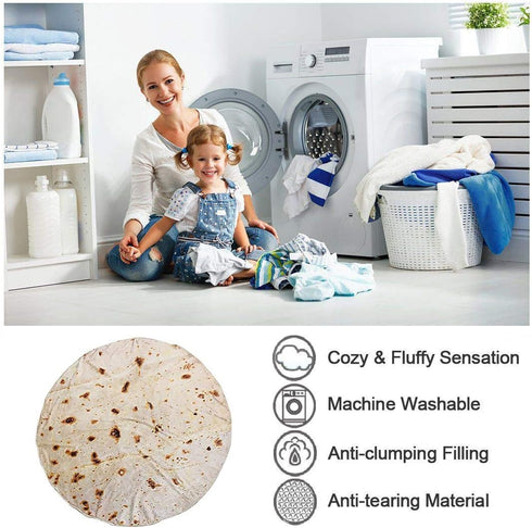 CASOFU Burritos Tortilla Throw Blanket, White Elephant Gift for Adults Teens Kid Men Women, 285 GSM Soft Flannel Realistic Taco Food Blanket Funny...