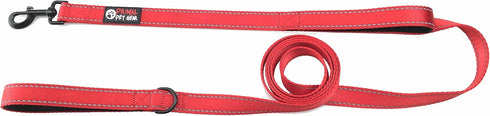 Dog Leash 8ft Long - RED - Traffic Padded Two Handle - Heavy Duty - Double Handles Lead for Control Safety Training - Leashes for Large Dogs or Me...
