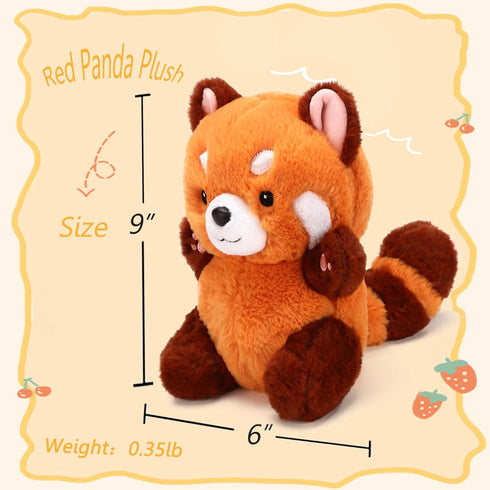 Cute Red Panda Plush Toy Red Panda Stuffed Animal Panda Plushie Gift for Girlfriend Kids Birthday 9" Red Panda Stuffed...