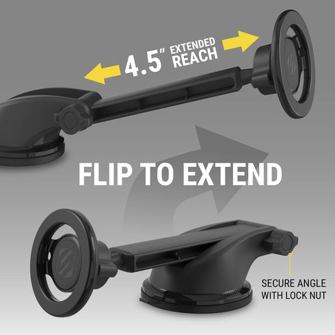 Scosche MagicMount SMSWDEX MagSafe Car Mount, Magnetic Phone Holder for Car Windshield/Dashboard, Suction Cup Phone Mount Compatible w/iPhone 15/1...