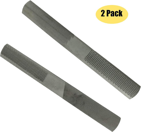 4 Way Wood Rasp Set of 2 - Premium High Carbon Steel Hand File and Round Rasp, Half Round Flat & Needle Files, Metal File Set for Sharping Wood an...