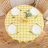 MANGATA CASA Yellow Gingham Round Tablecloth-Checkered Table Cloth Waterproof Kitchen & Table Linens-Polyester Buffalo Plaid Wrinkle Free Table Co...