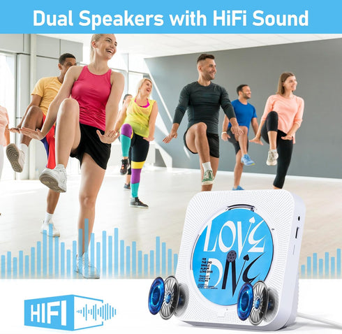 CD Player with Speakers Bluetooth Desktop CD Players for Home Kpop Music CD Player with LED Screen FM Radio Remote Control Timer Support AUX USB T...