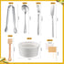 Charcuterie Board Accessories Utensils Cheese Butter Spreader Knives Set Include Serving Tongs, Knives, Spoons, Forks, Toothpick Flags, Honey Dipp...
