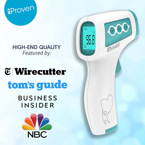 Infrared Forehead Thermometer for Adults and Infants, Touchless iProven Thermometer, 1sec Instant Accurate Readings, 3 in 1 Including Fever Alarm,...