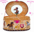 Hot Focus Dashing Horse Oval Shaped Musical Jewelry Box...