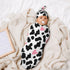 Cow Print Baby Stuff Pink Baby Newborn Swaddling Blanket with Beanie Hat Set, Baby Stuff Newborn Receiving Blanket for Baby Boy Girl Swaddles Wrap...
