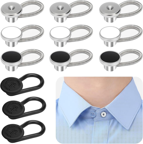 12PCS Shirt Collar Button Extenders, Comfortable Neck Button Extender for Mens Dress Shirts, Instant Tie Collar Expansion...