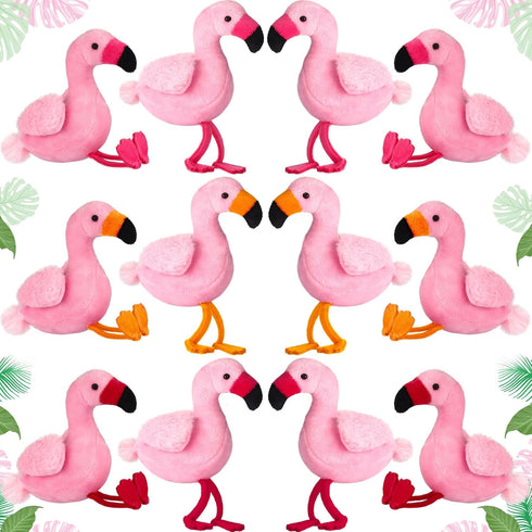 12 Pieces Mini Stuffed Flamingo Plush Toys 5.5 Inch Plush Flamingo Toys Keychain Set Hanging Ornaments Flamingo Party Favors for Birthday Party Gi...