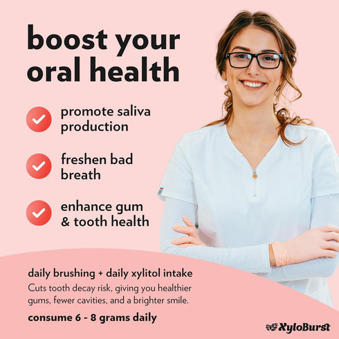 XyloBurst - Xylitol Mints | Sugar Free Breath Mints for Oral Health | Gluten Free, Vegan, Keto Friendly | Aspartame Free Mint | Cinnamon | 200 Cou...