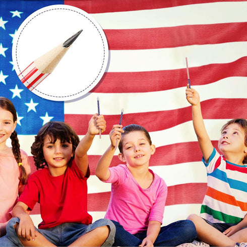 American Flag Pencils USA Flag Pencils Patriotic Pencils with Erasers for Independence Day, 4th of July, Party Favor, Office School Supplies (30 P...