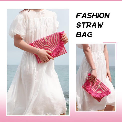 Straw Clutch Purse Bag for Women Summer Clutch Beach Purse Envelope Woven Purse Beach Clutch Bag...