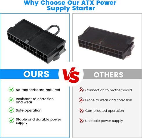 SDTC Tech 24-Pin ATX Power Supply Jumper Bridge Tool PSU Test Starter Without Being Plugged Into The Motherboard...