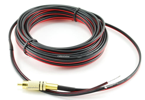 CablesOnline, 25ft 18 AWG Speaker Wire Single Cable with RCA Male Plug, AV-SK125...