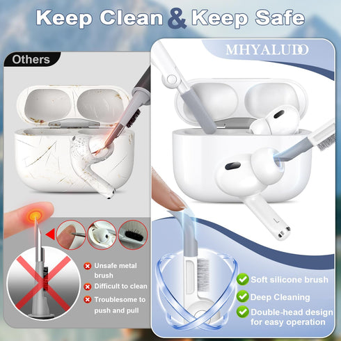 for AirPods 3rd Generation Case Cover, Compatible with Magsafe, Magnetic Automatic Lock, Charging Port Dust-Proof & Stand Design with Cleaning Kit...
