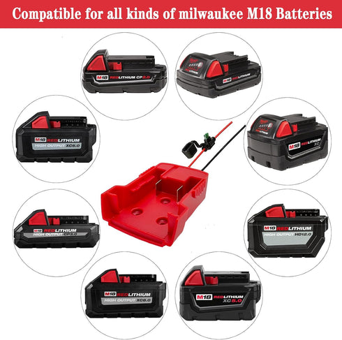 1 Pack Power Wheel Adapter for Milwaukee M18 Battery Adapter 18V Power Wheels Battery Converter with Fuses and Terminals, Power Connector for DIY ...