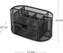 Silver Mesh Pen Holder and Organizer Office Supplies with 9 Compartments, Desktop Organizer with Drawer, Metal Pen Holder for Desk, ?9.25" x 4.53"...