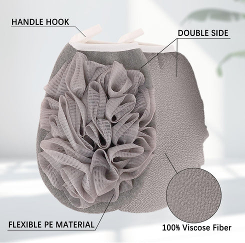 Bath Loofah Sponge,Deep Exfoliating Glove for Shower, Body Scrubber Double-Sided Exfoliating Mitt?Soft Mesh Flower Loofah Sponge Ball Brush Scrub ...