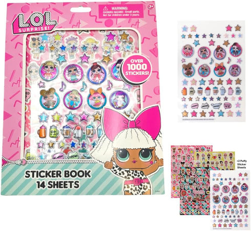 LOL Surprise Stickers, 14 Sheet LOL Sticker Book Set Including Puffy Stickers, 1200+ Stickers Featuring L.O.L. Dolls...