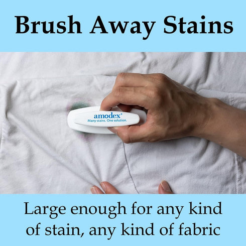 Amodex Laundry Brush for Stains on Clothes, Use with Amodex Stain Remover to Remove Ink, Sharpie, Makeup, and More, Soft Bristled Brush for Stain ...