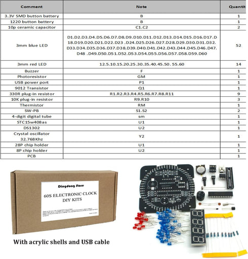 DIY Electronic Clock Kit, Soldering Practice DIY Timer Kit Digital Clock...