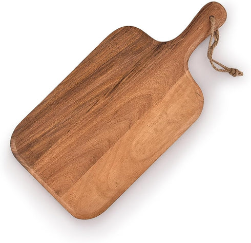 Samhita Acacia Wood Cutting Board, for Meat, Cheese, Bread, Vegetables & Fruits, with Grip Handle (15" x 7")...