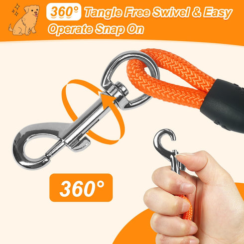 Vivifying Long Dog Leash, 32ft Floating Dog Training Leash, Check Cord Rope Leash with Comfortable Handle for Outside, Hiking, Swimming, Beach and...