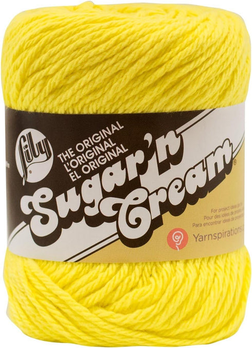 Lily Sugar 'N Cream The Original Solid Yarn, 2.5oz, Medium 4 Gauge, 100% Cotton - Sunshine - Machine Wash & Dry...