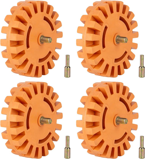 4PCS Decal Remover Eraser Wheel Rubber Eraser Wheel for Drill Removes Car Stripes Vinyl Tapes and Graphics Rubber Eraser Wheel Tool Kit for Cars, ...
