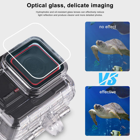 FitStill 60M/196FT Underwater Waterproof Diving Housing Compatible for Insta 360 Ace Pro,Protective Cover Shell with Accessories for Ace Pro Actio...