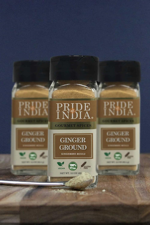 Pride of India – Ginger Fine Ground – Gourmet Spice – Blends Well – Good for Cooking/Baking/Tea & More – No Additives – Fresh Root Powder – Easy t...