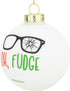 Tree Buddees Oh Fudge Funny Glass Christmas Ornament...