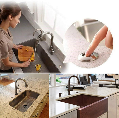 Garbage Disposal Air Switch Kit for SinkTop Waste Disposal with Stainless Steel Brushed Nickel Long Air Button by briidea...