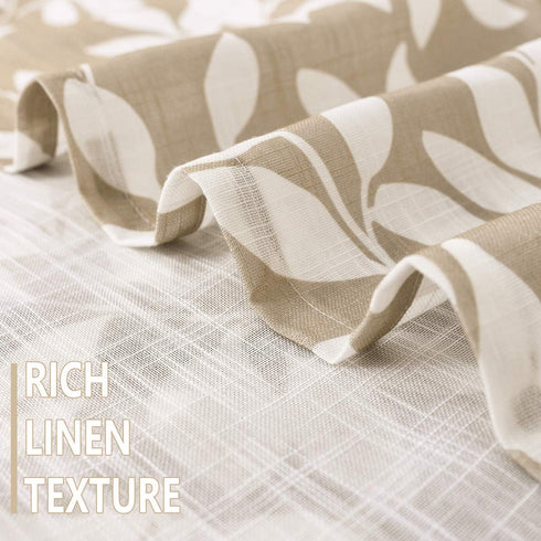 Treatmentex Leaf Valance Window Curtain for Kitchen Basement Bedroom 52" W x 15" L Taupe and White 1 Panel...