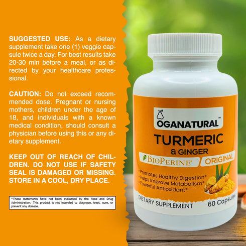 Turmeric Curcumin with BioPerine & Ginger 95% Standardized Curcuminoids - Natural Joint Support, Antioxidant, Nature's Turmeric Extract Supplement...