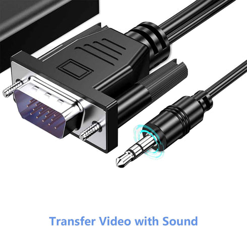 VGA to HDMI Adapter for Connecting Traditional VGA Interface Laptop, PC to HDMI Monitor or Projector, 1080P VGA Male to HDMI Female Converter with...