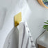 DELITON Adhesive Towel Hooks Gold - 4 Pack Towel Hook for Coat Robe Stick on Bathroom Wall Brushed Gold Finish Stainless Steel...