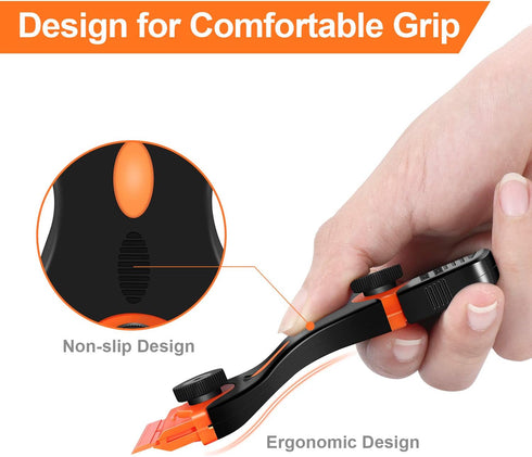 2PACK Razor Blade Scraper, 2-in-1 Scraper Tool with 12Pcs Plastic Blades and 7Pcs Metal Blades, Multi-Purpose Cleaning Razor Scraper for Decals, S...