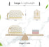 Travel Makeup Bag, Large Double Layer Make Up Cosmetic Bag for Women, Wide-open Pouch Organizer Bag for Girls, Roomy Makeup Travel Bags (Beige)...