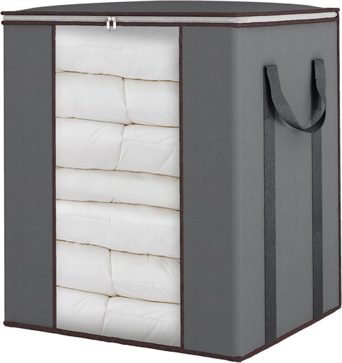 Fixwal Extra Large Blanket Storage Bags 120L Comforter Storage Bags with Reinforced Handles Breathable Clothes Storage Containers for King Comfort...