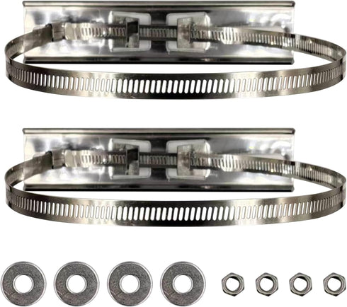 2 Set Pole Mounting Kits 304 Stainless Steel Brackets with Adjustable 50-200mm Clamp for Outdoor Waterproof Junction Box Plastic Electrical Enclos...