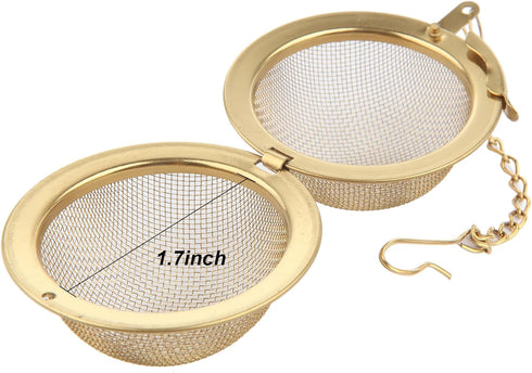 Tea Ball Infuser with Chain;; Premium Stainless Steel Fine Mesh Screen Tea Strainer Filters Colander Cullender Sieve Infusion Steeper Maker for Lo...