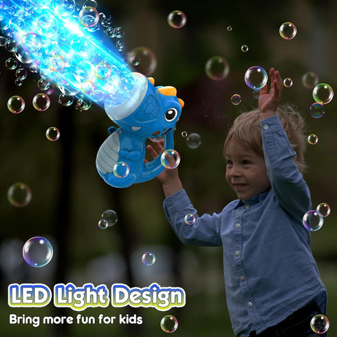 Dinosaur Bubble Machine for Toddlers 1-3: Automatic Bubble Maker Blower Gun for Kids Ages 3-5 | Outdoor Portable Dino Bubble Blaster Toys...