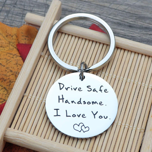 XGAKWD Drive Safe Keychain Handsome I Love You Gift for Husband Boyfriend Him, Car Driver Trucker Keychain Gifts...
