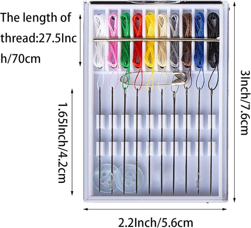 10 Boxes Travel and Home Quick Fix Sewing Kit Pre Threaded Needle Kit Assorted Color Mini Sewing Kit...
