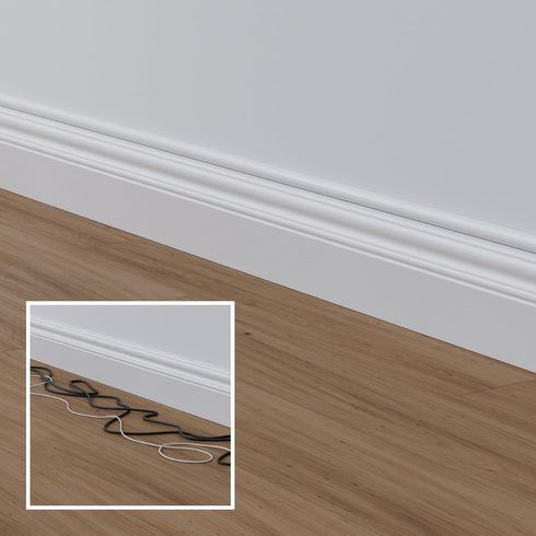 D-Line Half Round Cord Hider, Patented Cable Cover, Hide TV Wall Mount Wires, Raceway for Cords, Decorative Wire Covers, Paintable, Adhesive Cable...